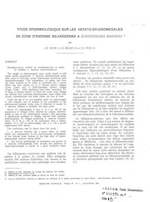Etude épidémiologique sur les hépato-splénomégalies en zone d endémie  bilharzienne à Schistosoma
