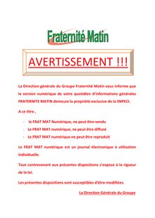 Fraternité Matin n°17463 - Du vendredi 10 mars 2023