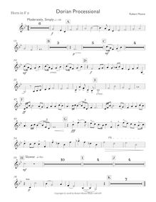 Partition cor 2 (en F), Dorian Processional pour Brass chœur, Moore, Robert