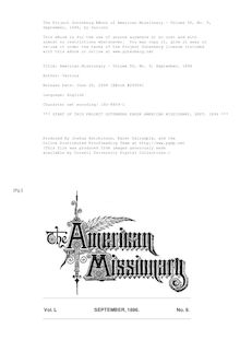 The American Missionary — Volume 50, No. 9, September, 1896