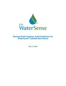 WaterSense Irrigation Audit Checklist and Revised Draft Irrigation Audit Guidelines