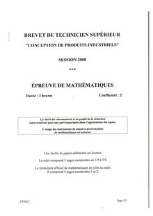 Bts cpi mathematiques 2008