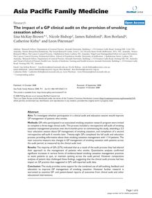 The impact of a GP clinical audit on the provision of smoking cessation advice