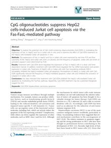CpG oligonucleotides suppress HepG2 cells-induced Jurkat cell apoptosis viathe Fas-FasL-mediated pathway
