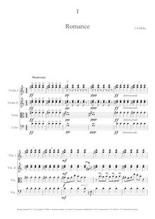 Partition , Romance, corde quatuor No.1, Mills, Joseph