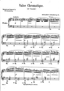 Partition complète, Valse No.5, Op.88, Valse Chromatique, Godard, Benjamin