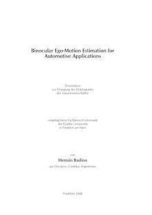 Binocular ego-motion estimation for automotive applications [Elektronische Ressource] / von Hernán Badino