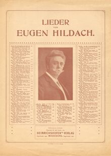 Partition Front et back cover, 5 chansons, Op.19, Hildach, Eugen