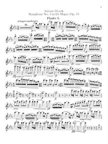 Partition flûte 1, 2, Piccolo, Symphony No.3, Symfonie č.3, E♭ major