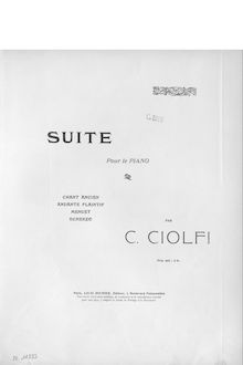 Partition complète,  pour le piano, Ciolfi, C