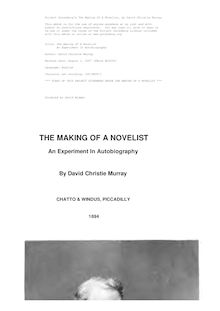 The Making Of A Novelist - An Experiment In Autobiography