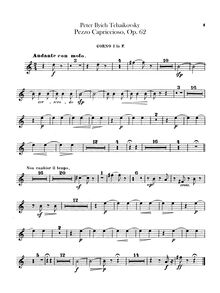 Partition cor 1, 2, 3, 4 (F), Pezzo Capriccioso, Op.62, Пеццо каприччиозо