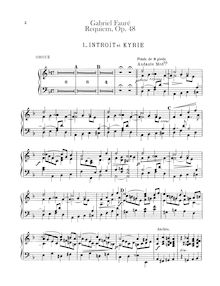 Partition orgue, Requiem en D minor, D minor, Fauré, Gabriel