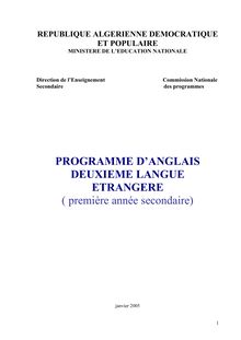PROGRAMME D ANGLAIS DEUXIEME LANGUE ETRANGERE ( première ...