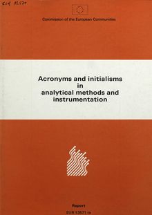 Acronyms and initialisms in analytical methods and instrumentation