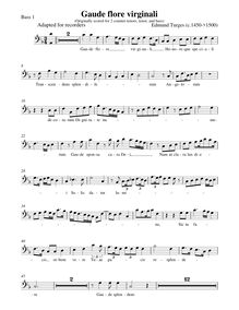 Partition basse 1 enregistrement , Gaude flore virginali, F major