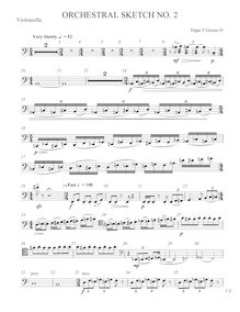 Partition violoncelles, Orchestral Sketch No.2, Girtain IV, Edgar