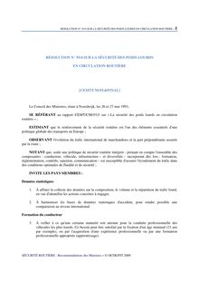 RÉSOLUTION N° 93/4 SUR LA SÉCURITÉ DES POIDS LOURDS EN CIRCULATION ...