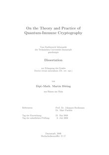On the theory and practice of quantum-immune cryptography [Elektronische Ressource] / von Martin Döring