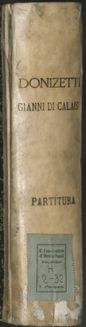 Partition Act I, Gianni di Calais, Melodramma semiserio, Donizetti, Gaetano