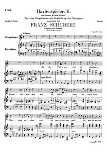 Partition complète, Harfenspieler II, D.479 (Op.12 No.2), The Harper s Song (II)