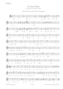 Partition Soprano, Ecce Maria à , Canto, Alto, ténor e Basso, Cima, Giovanni Paolo