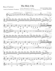 Partition basse clarinette (B♭), pour Holy City, Maybrick, Michael