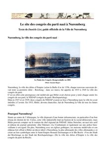 PDF sur Nuremberg - Le site des congrès du parti nazi à Nuremberg