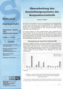 Statistik kurzgefaßt. Industrie, Handel und Dienstleistungen Nr. 22/2000. Überarbeitung des Gewichtungssystems der Konjunkturstatistik
