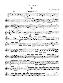 Partition violon 2, corde Sextet, Op.12, Sextet in E-flat, Op.12