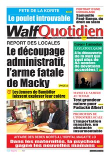 Walf Quotidien n°8736 - du Samedi 8 au Dimanche 9 mai 2021