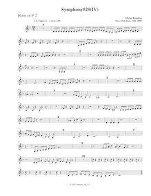 Partition cor 2, Symphony No.29, B♭ major, Rondeau, Michel par Michel Rondeau