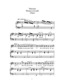 Partition complète (A♭ Major: soprano, ténor et piano), Horace et Lydie: duo