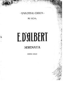 Partition de piano, Serenata, Albert, Eugen d 