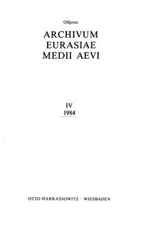 ARCHIVUM EURASIAE MEDII AEVI IV