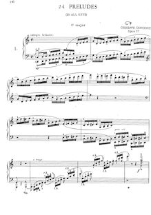 Partition complète, 24 préludes, Op.37, Concone, Giuseppe