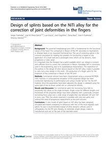 Design of splints based on the NiTi alloy for the correction of joint deformities in the fingers