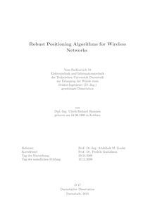 Robust positioning algorithms for wireless networks [Elektronische Ressource] / von Ulrich Richard Hammes