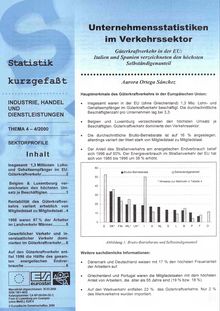 Statistik kurzgefaßt. Industrie, Handel und Dienstleistungen Nr. 4/2000. Unternehmensstatistiken im Verkehrssektor