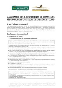 ASSURANCE DES GROUPEMENTS DE CHASSEURS FÉDÉRATION DES CHASSEURS DE ...