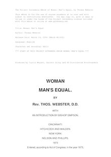 Woman: Man s Equal