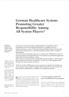 Le système de santé allemand : vers une plus grande responsabilisation de l'ensemble des acteurs (version anglaise)