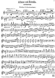 Partition violons I, Alfonso und Estrella, Schubert, Franz