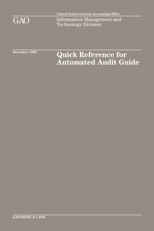 Quick Reference for Automated Audit Guide  GAO IMTEC-8.1.4SW