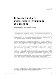 Entraide familiale, indépendance économique et sociabilité - article ; n°1 ; vol.373, pg 3-32