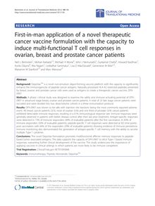 First-in-man application of a novel therapeutic cancer vaccine formulation with the capacity to induce multi-functional T cell responses in ovarian, breast and prostate cancer patients