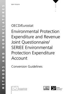 Environmental protection expenditure and revenue joint questionnaire / SERIEE environmental protection expenditure account