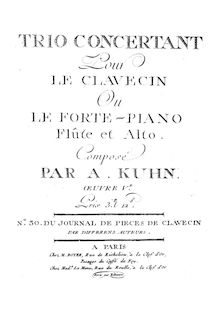 Partition parties complètes, Trio concertant, Kuhn, Antoine-Léonce
