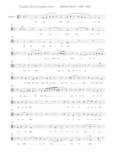 Partition chœur 1: ténor , partie [G2 clef], Da pacem Domine en diebus nostris