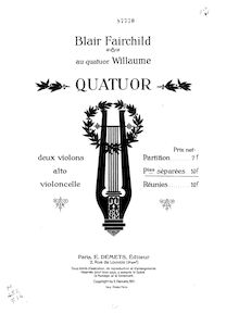 Partition viole de gambe, corde quatuor, G minor, Fairchild, Blair